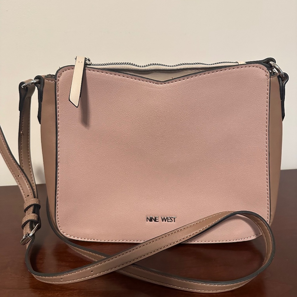 Nine West pink color block shoulder bag